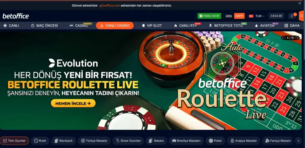 BetOffice Canlı Casino